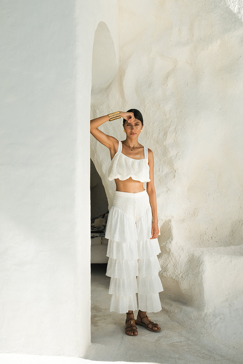 RITA IVORY LACE TOP - CULT MIA