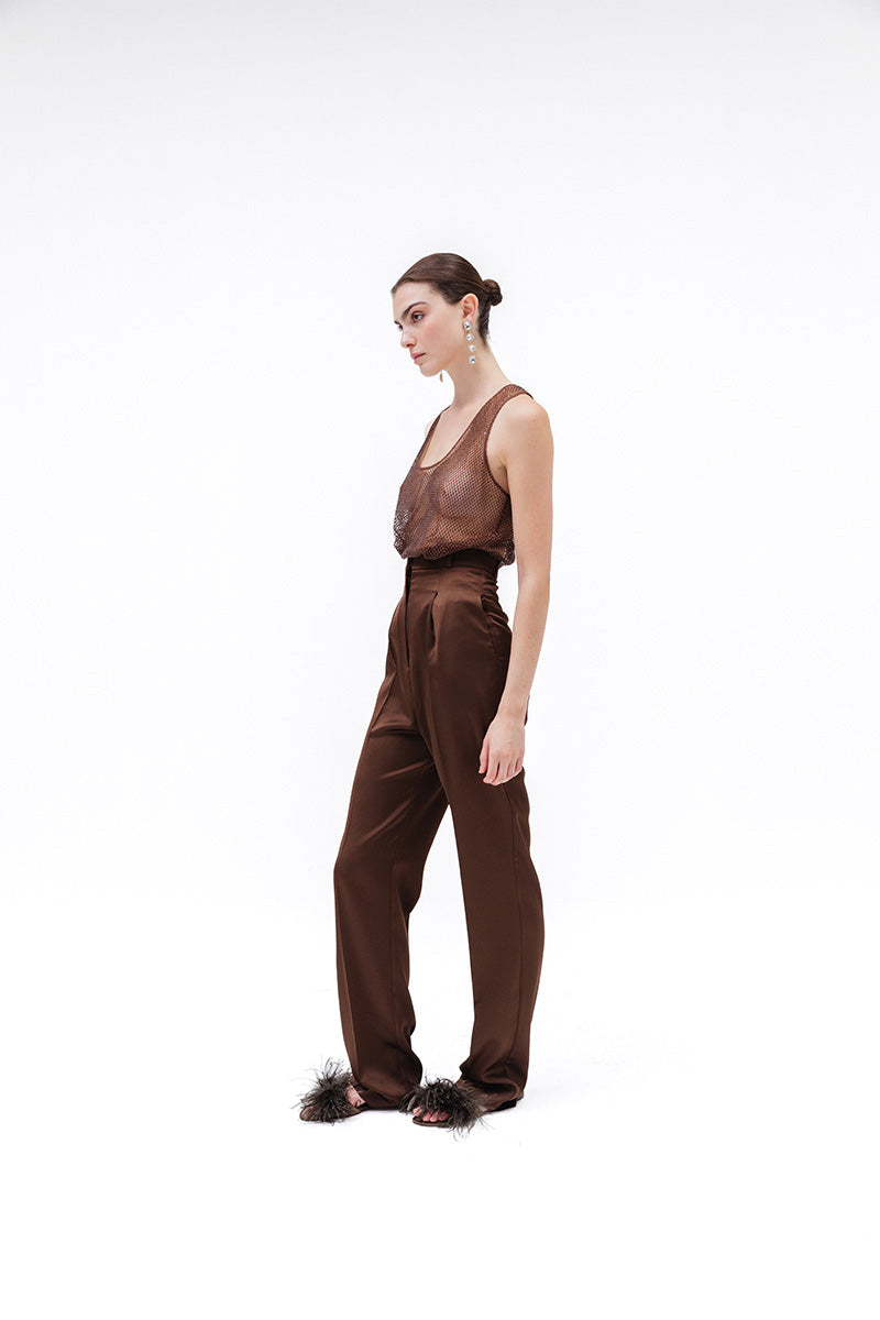 Brown Studio NK Rita tank top, sleeveless casual tops for women, shown on a model in a relaxed fit.