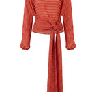 Mastani RooHi striped top in berry color, featuring a casual fit and stylish horizontal stripe pattern.
