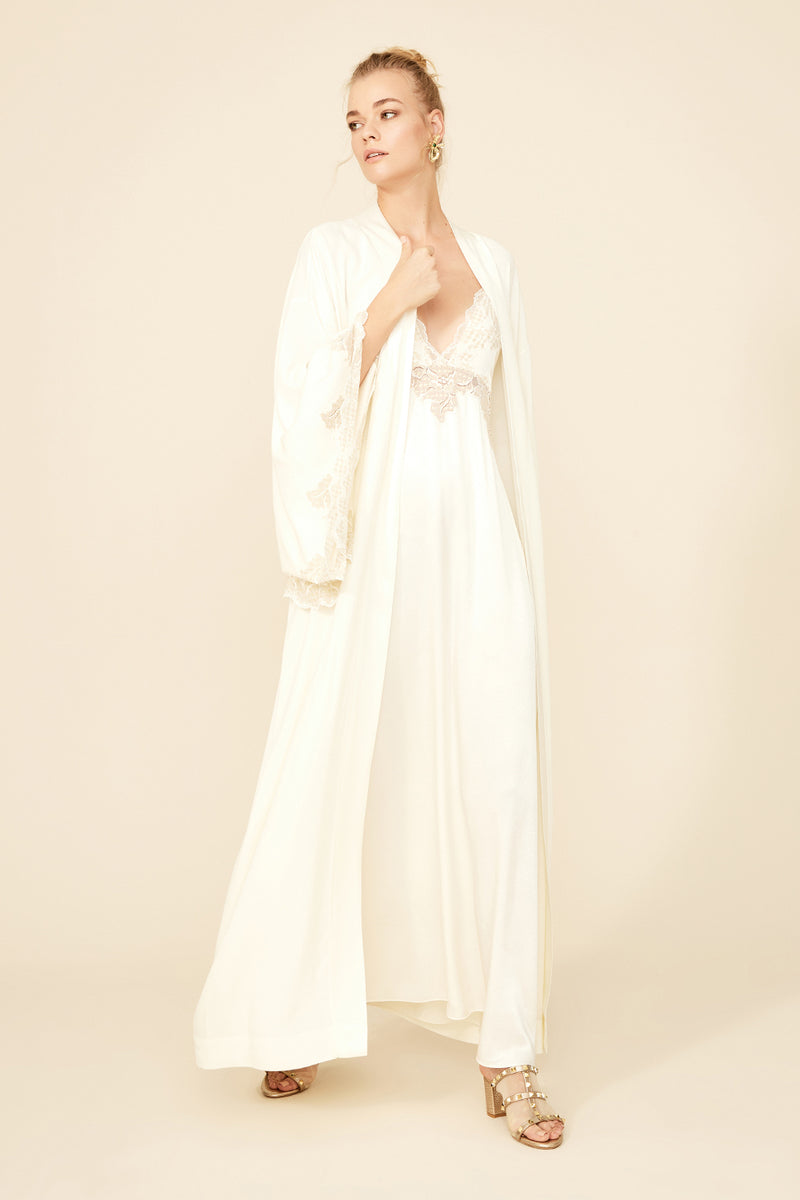 HERMIONE LONG OFF WHITE KIMONO - CULT MIA