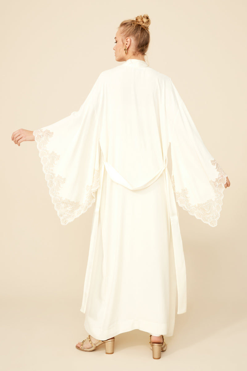 HERMIONE LONG OFF WHITE KIMONO - CULT MIA