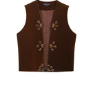 Aidan & Ice brown Isador vest, stylish sleeveless outerwear with a tailored fit, shown on a plain background.