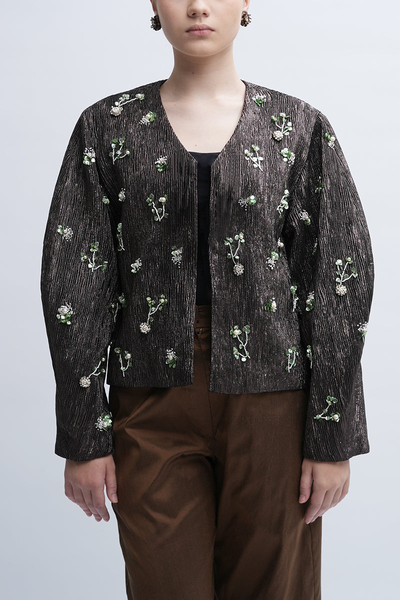 Aidan & Ice Louisa jacket in a stylish design, shown on a hanger with a focus on the lightweight fabric and modern silhouette.