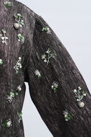 Aidan & Ice Louisa jacket in stylish design, displayed on a hanger with a close-up view of the fabric and details.
