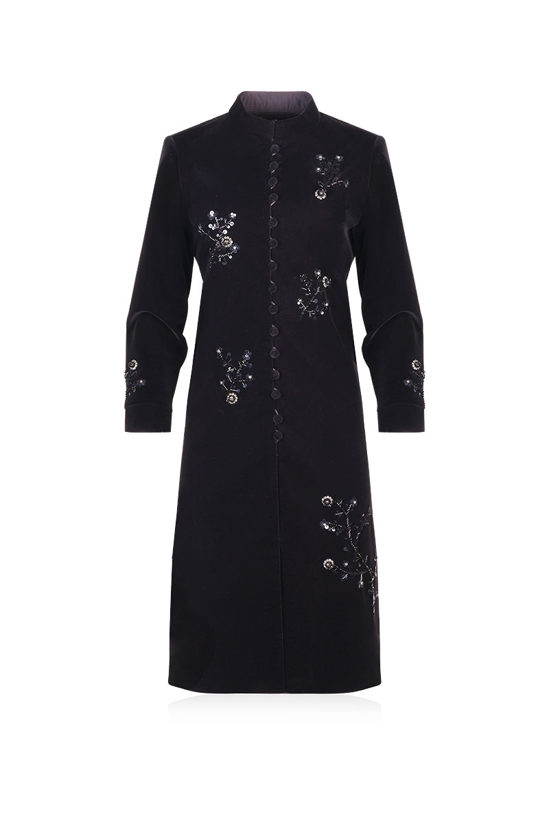 Aidan & Ice Nocturne Coat, stylish black coat with tailored fit and sleek design, perfect for cold weather wear.