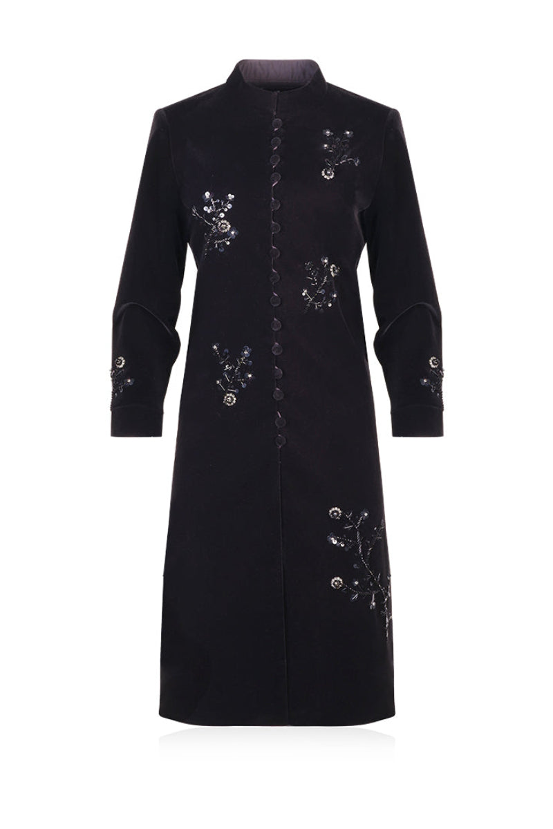 Aidan & Ice Nocturne Coat, stylish black coat with tailored fit and sleek design, perfect for cold weather wear.
