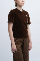 Aidan & Ice Verona Top in brown, lightweight casual tops with a relaxed fit, shown in natural fabric and stylish design.