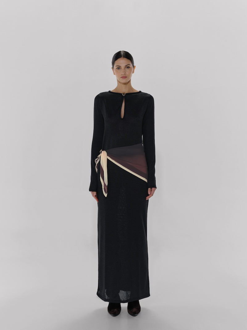 Black Ramila maxi dress by Baobab featuring a flowing silhouette and elegant design, perfect for casual or special occasions.