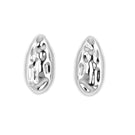 Silver RAWSTONE earrings by Oz Objects featuring raw stone design and sleek metal setting, stylish and modern jewelry accessory.