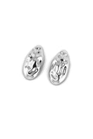 Silver Rawstone earrings by Oz Objects featuring polished raw gemstone with a simple, elegant earring design.