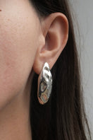 Silver RAWSTONE earrings by Oz Objects featuring raw gemstone design and handcrafted silver setting.