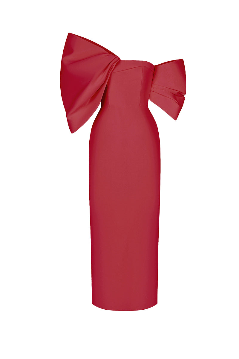RED BIG BOW DRESS - CULT MIA
