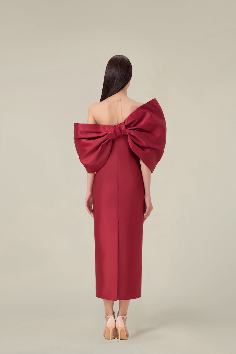 RED BIG BOW DRESS - CULT MIA