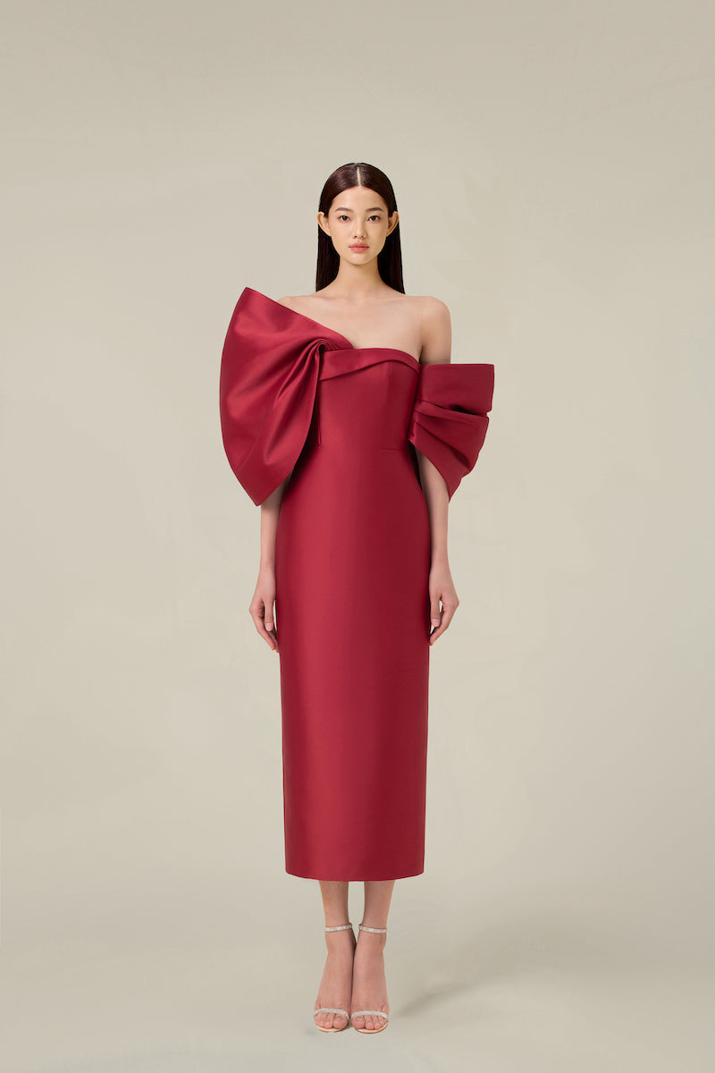 RED BIG BOW DRESS - CULT MIA