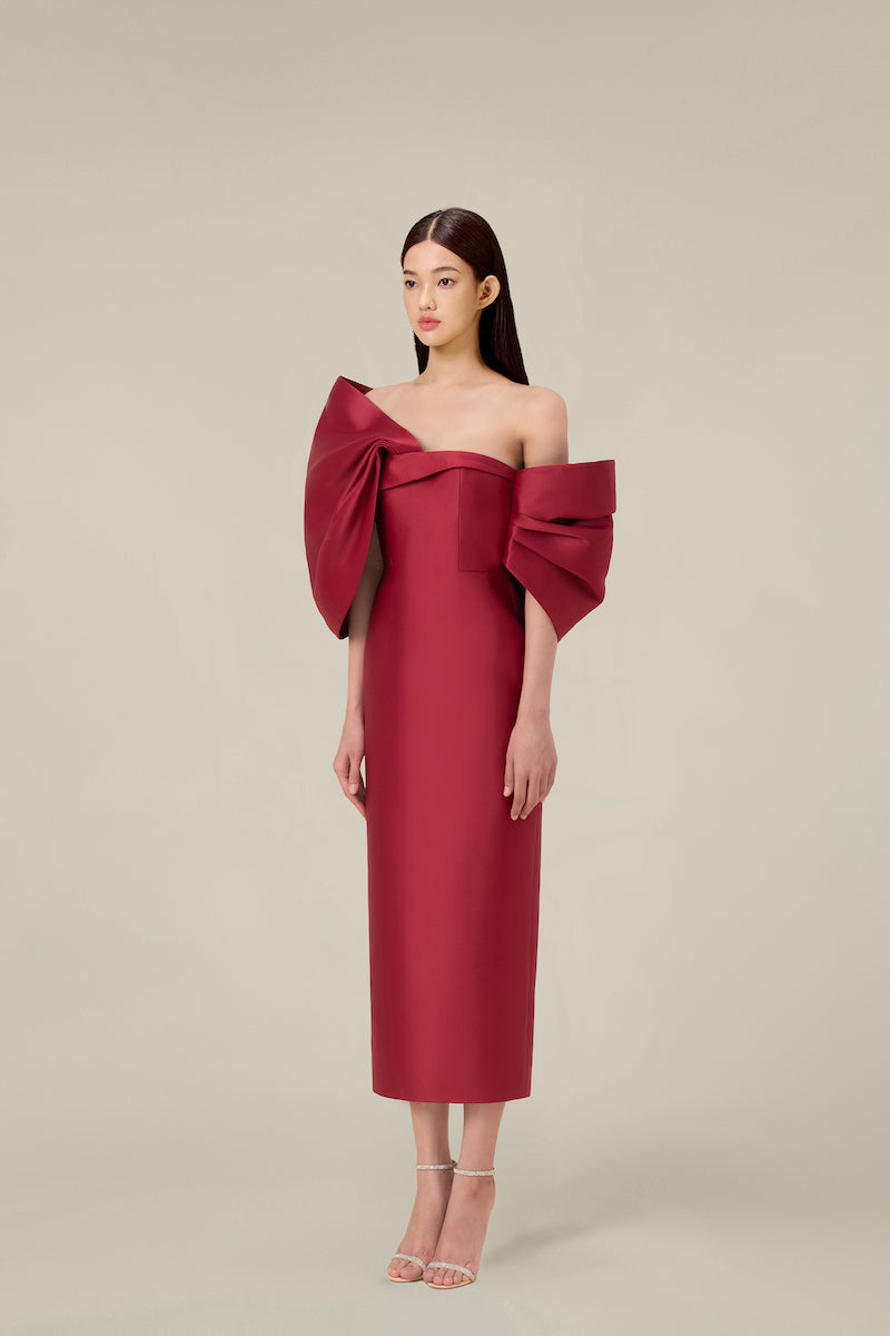 RED BIG BOW DRESS - CULT MIA