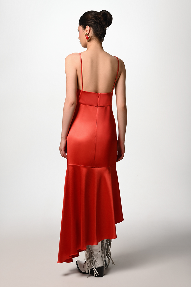 red midi slip dress The Midi Slip: Cherry Red Pointelle Cou Cou Intimates