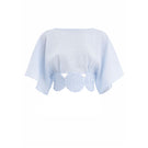 Baby blue Redondo Top by Maylé Vásquez, featuring a soft, round neckline and stylish casual design.