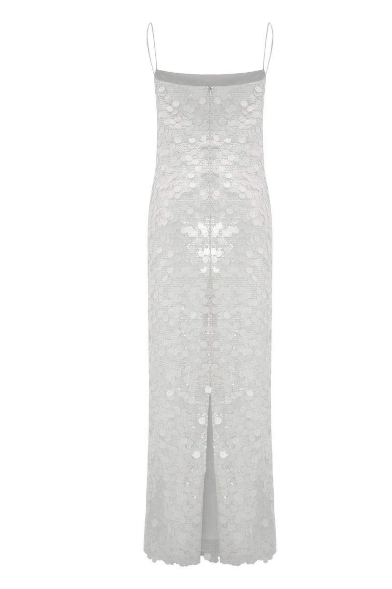 Nana Gotti Olivia maxi dress in flowing fabric, featuring a stylish design perfect for elegant summer occasions.