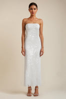 Nana Gotti Olivia maxi dress featuring flowing fabric and elegant design, perfect for summer or formal occasions.