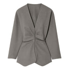 Gray Leicia long sleeve shirt featuring a fitted design and soft fabric, perfect for casual or office wear.