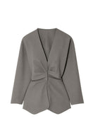 Gray Leicia long sleeve shirt featuring a fitted design and soft fabric, perfect for casual or office wear.