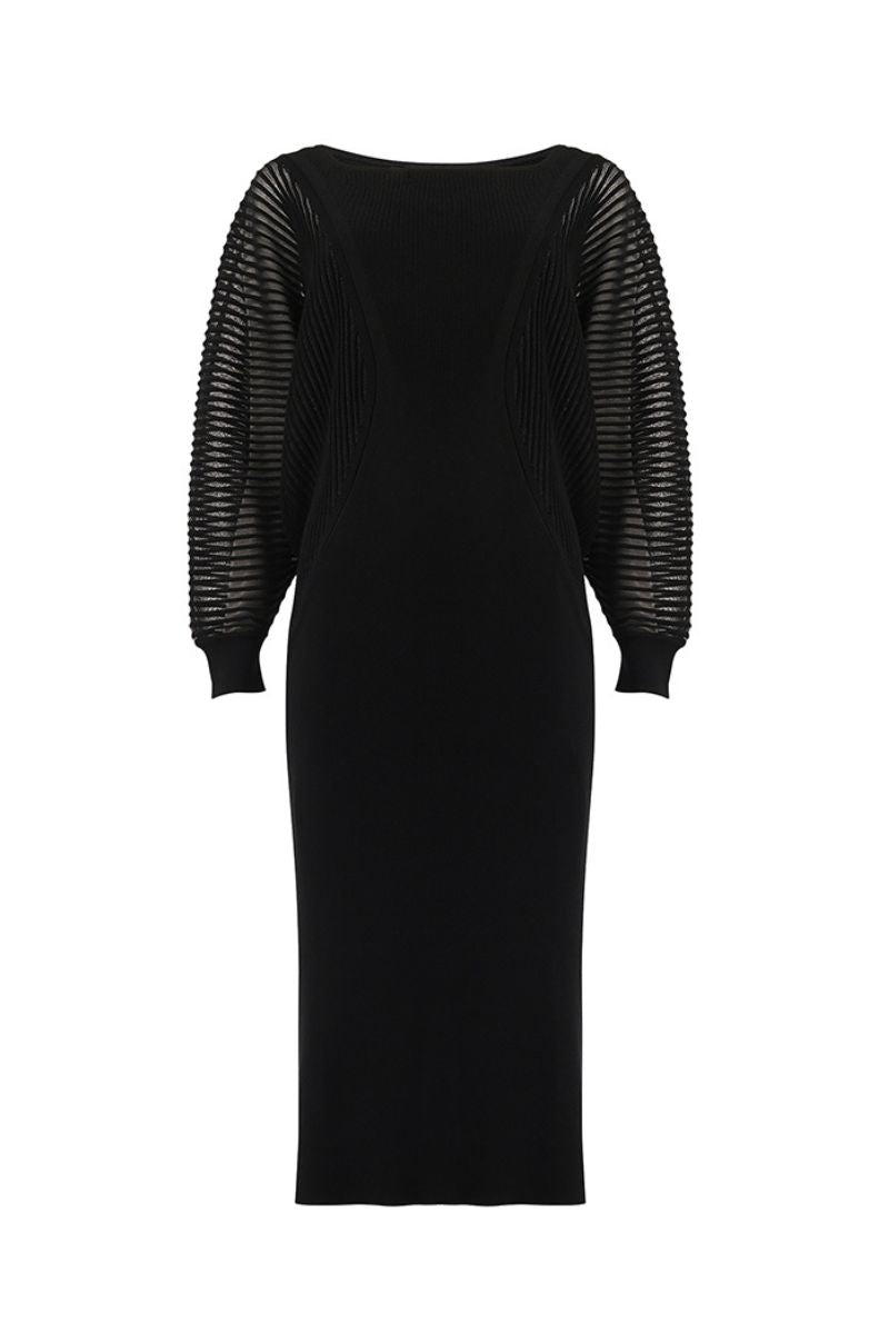 RIBBED BATWING KNIT TOP