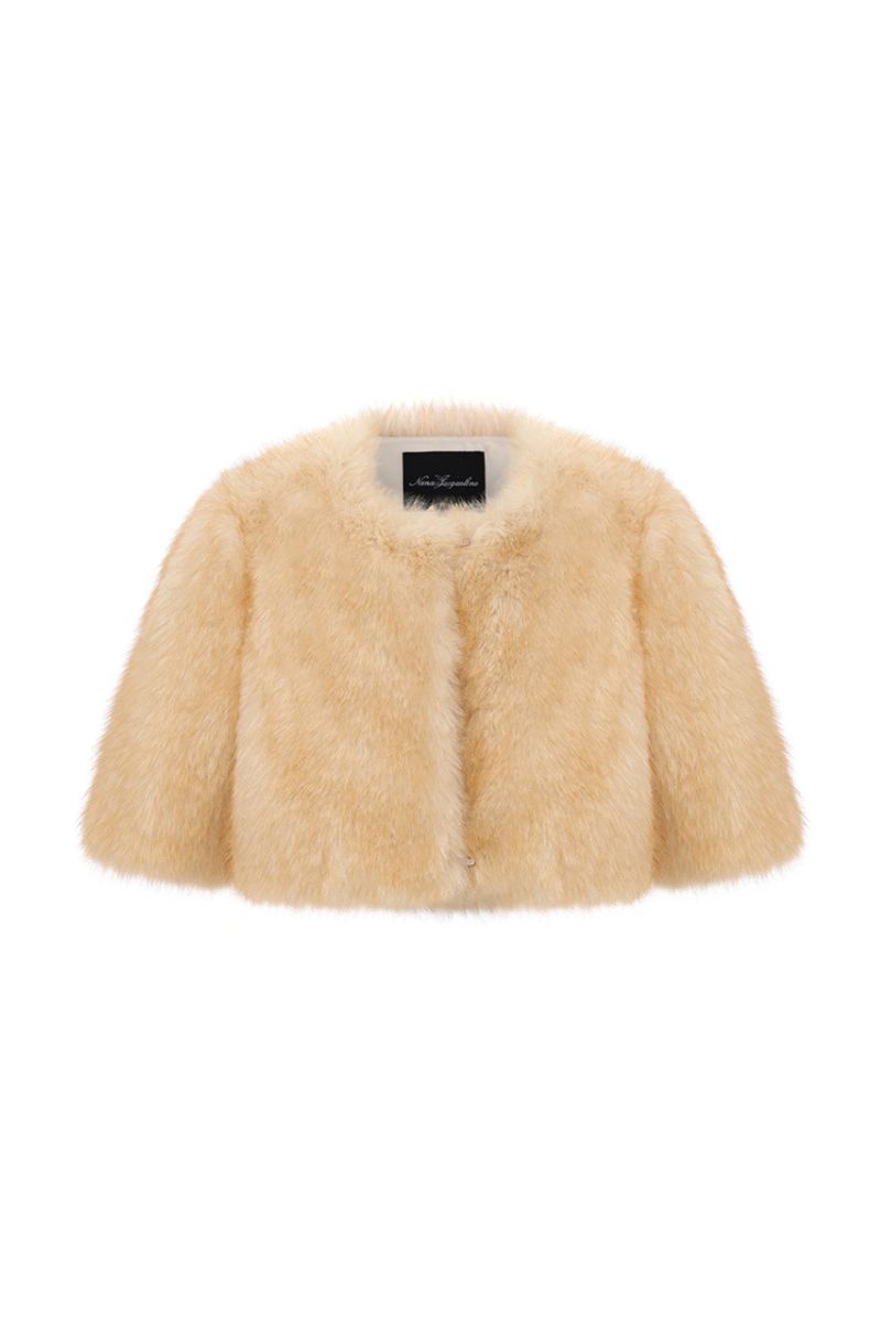 جاكيت ثاليا قصير من الفرو الصناعي