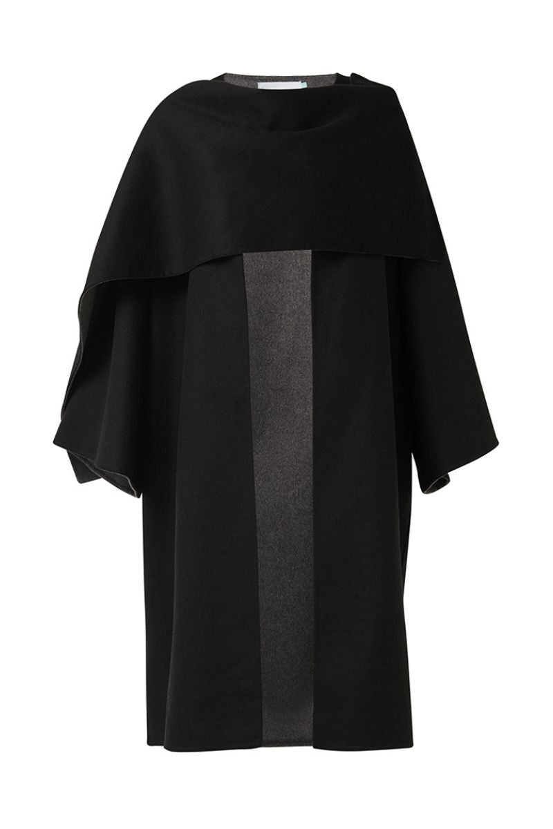 REVERSIBLE CACOON COAT WITH SCARF