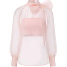 Nana Jacqueline Eve Diamond Pink Top featuring a stylish, fitted design with diamond-shaped details and short sleeves.