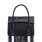 Black CELINE mini top handle bag by VIKELE STUDIO featuring sleek design and compact size, with a sturdy top handle and minimalist style.