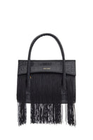 Black CELINE mini top handle bag by VIKELE STUDIO featuring sleek design and compact size, with a sturdy top handle and minimalist style.