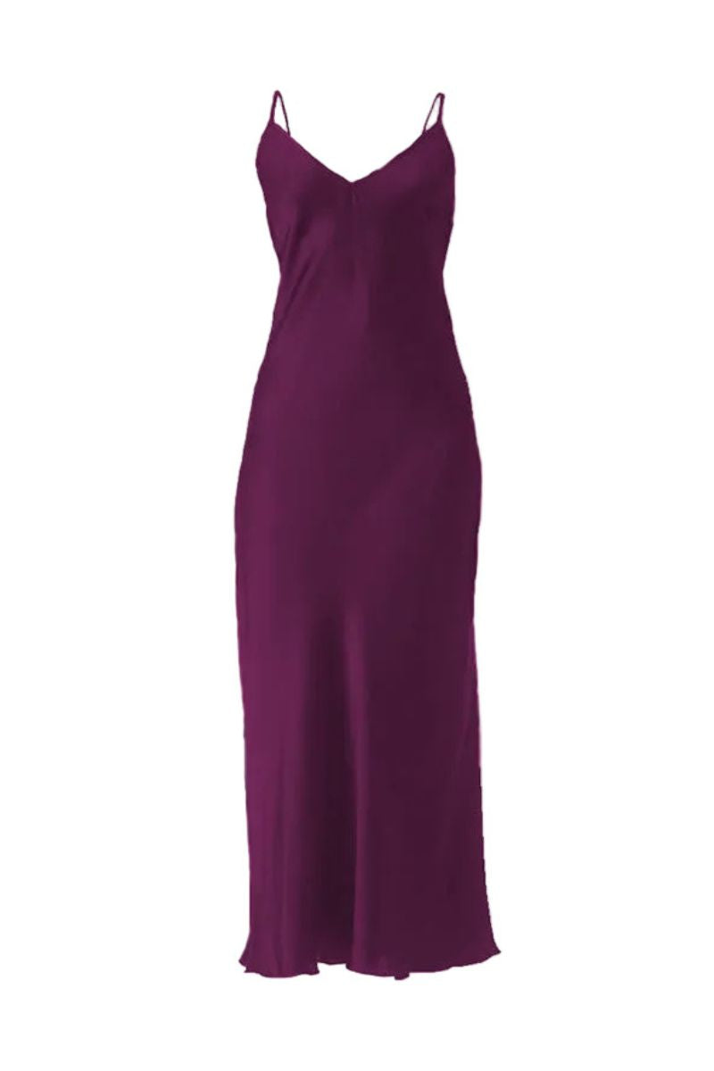 MASTANI SLIP DRESS IN AUBERGINE