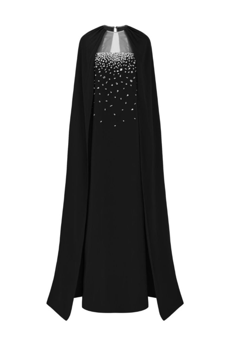 NAKHEEL CREPE DRESS IN BLACK - CULT MIA