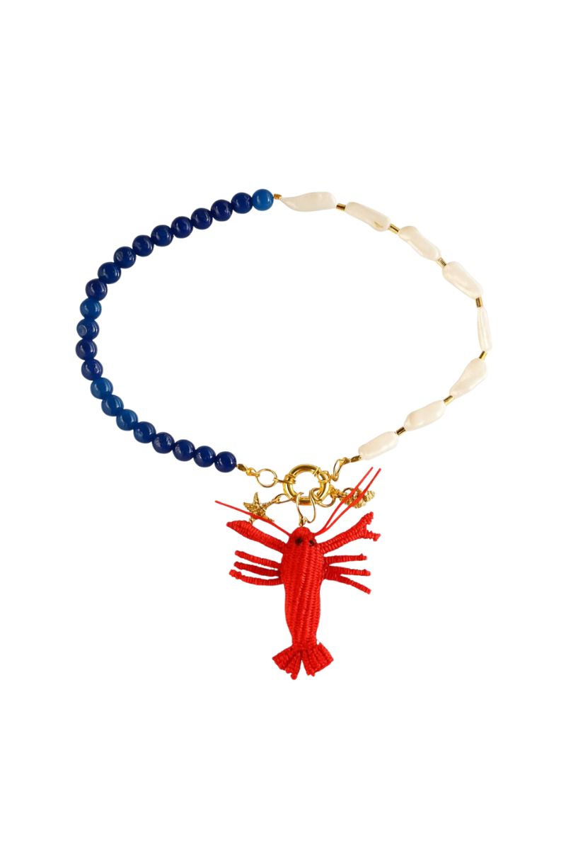 قلادة سيندا الزرقاء مع تعليقات قابلة للإزالة