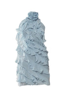 Deme By Gabriella ADA ICE BLUE Ruffle Mini Dress showing a fitted sleeveless dress with ruffle details in ice blue color.