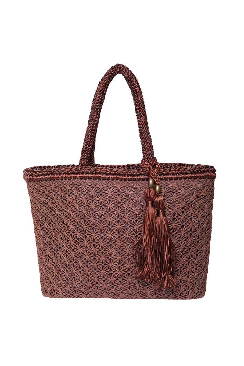 Mara Brazil Buritirana shoulder bag with woven design and leather strap, stylish and versatile accessory for everyday use.