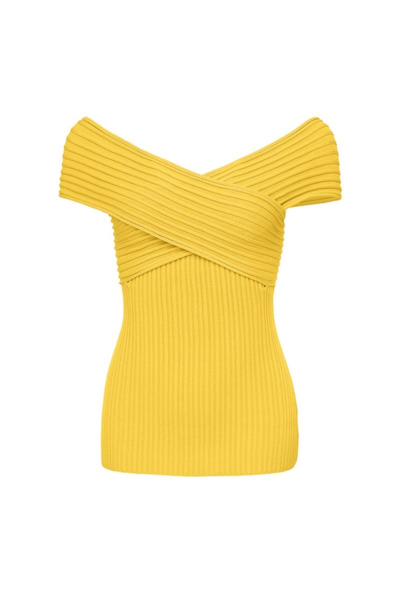 LILY BUTTER YELLOW KNIT TOP