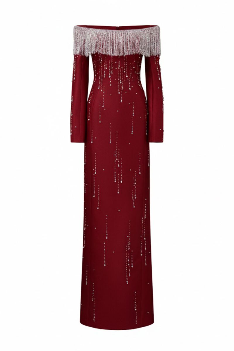 TALIA ROYAL TAFFETA DRESS IN RED