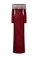 Red Talia Royal Taffeta gown by 21Six, elegant formal dress with flowing fabric and intricate design, perfect for special occasions.