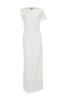 Ivory crepe maxi dress by Chictopia featuring a flowing silhouette and elegant design, perfect for casual or formal wear.