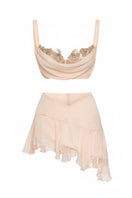 IKINITA Sakura top and skirt co-ord set featuring a floral design with matching blouse and skirt, perfect for stylish casual wear.