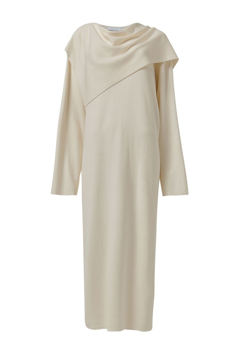 BOXY KNIT KAFTAN WITH SCARF DETAIL