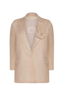 Estefania LOVE blazer in sand, tailored blazer with a fitted silhouette, featuring lapel collar and long sleeves.