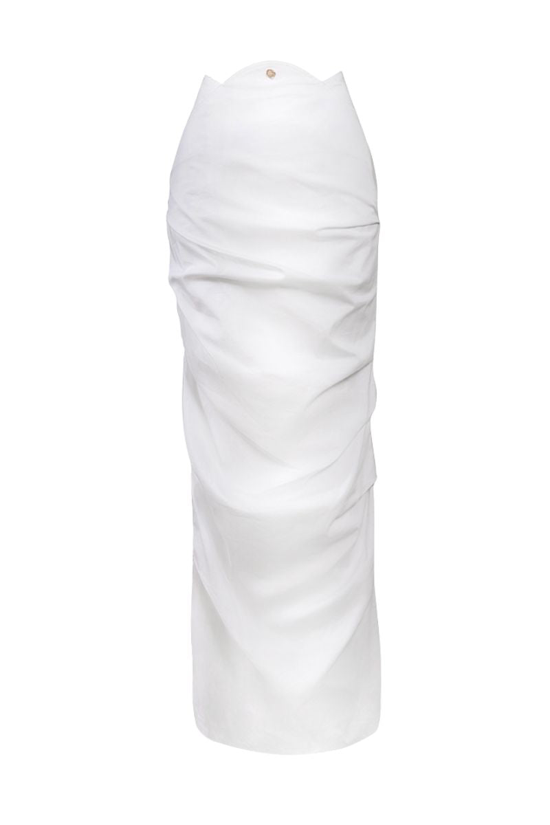CURTAIN SKIRT IN WHITE