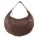 Double A brown leather shoulder bag with crocodile texture, featuring a sleek design and sturdy strap.