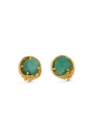 Fenomena GEO-MINI earrings featuring small geometric gold-tone designs, stylish and lightweight jewelry for everyday wear.