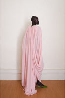 Back view of YASSMIN SALEH Resonance Pink Maxi Dress, flowing fabric and elegant design perfect for summer occasions.