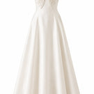 Nihan Peker vanilla ribbon dress gown featuring a flowing silhouette and elegant ribbon detailing.