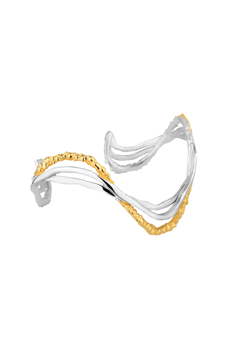 GOLD AND SILVER RIPPLE BRACELET - CULT MIA