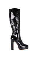 Terry de Havilland River Gloss Black boots with shiny black leather finish and sleek, stylish design.